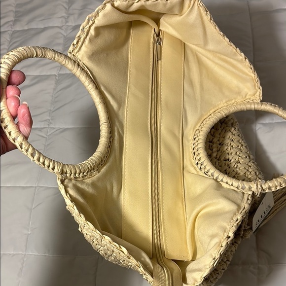 A.N.A. Tan Woven Tote Bag with Tassel - Picture 4 of 9